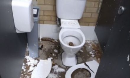 Vandals wreck public toilets